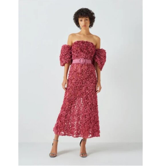 ELLIATT Intimacy 3D Floral Off Shoulder Strapless Midi Dress - Picture 5 of 6